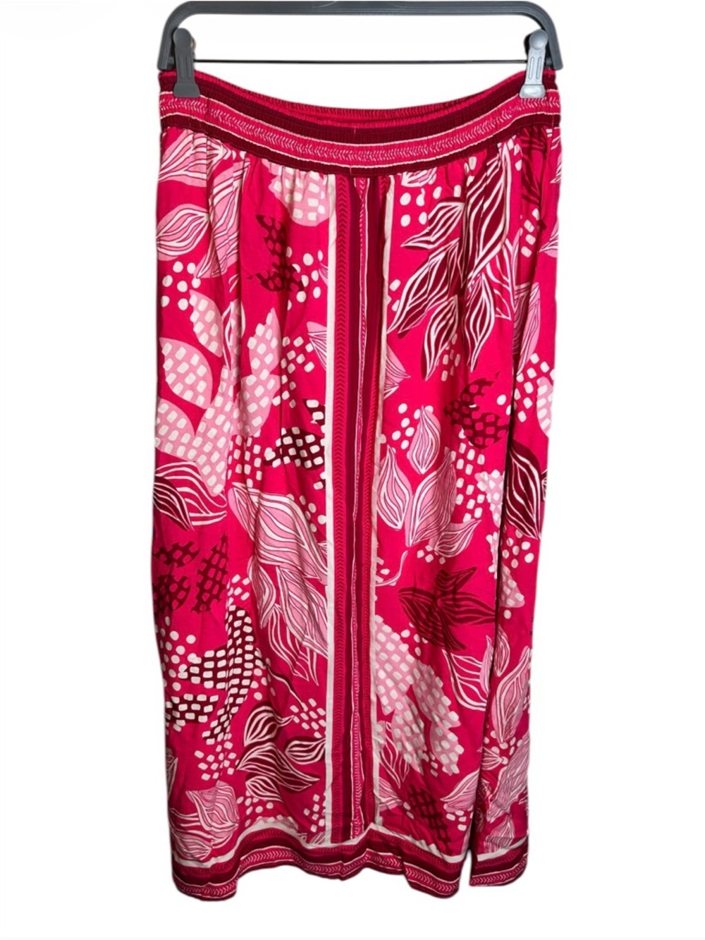 NWT Halogen Pink Floral Coastal A Line Midi Skirt - Picture 3 of 5
